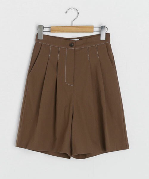 DHOLIC（ディーホリック）の「ステッチハーフスラックス（スラックス・レディース・ベージュ/グレー/ブルー/ブラウン・S/M/L）」の3枚目の写真