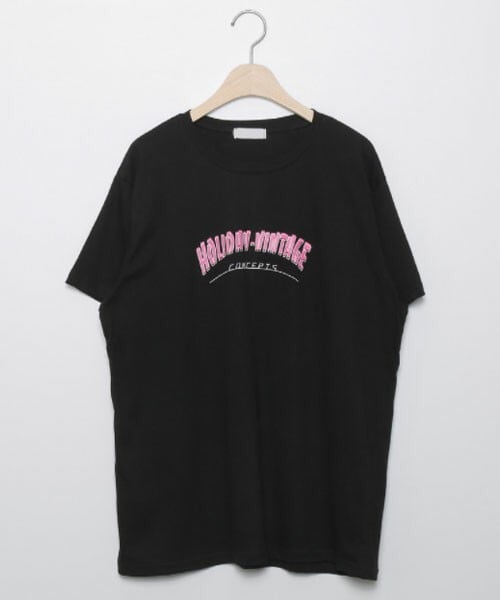 DHOLIC STYLE（ディーホリックスタイル）の「[crushj] VINTAGEプリント半袖Tシャツ（Tシャツ/カットソー・レディース・グレー/ホワイト/ブラック・ONESIZE）」の3枚目の写真