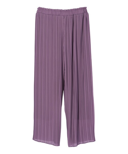 earth music&ecology（アースミュージックアンドエコロジー）の「ストレートプリーツパンツ（パンツ・アイボリー/ブラック/グレーベージュ/グリーン/ラベンダー/フラワー・F）」の16枚目の写真