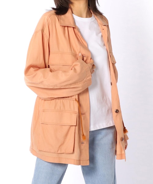 DouDou(ドゥドゥ)の「【Munich/ミューニック】military jyacket(ブルゾン・レディース・ベージュ/オレンジ・S)」の1枚目の写真