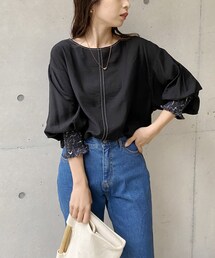 CAPRICIEUX LE'MAGE | 柄カフスステッチTブラウス(シャツ/ブラウス)