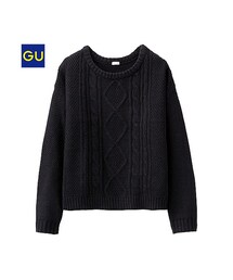 GU | （GU）ケーブルセーター（長袖）(トップス)