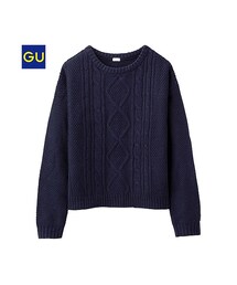 GU | （GU）ケーブルセーター（長袖）(トップス)
