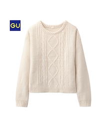 GU | （GU）ケーブルセーター（長袖）(トップス)