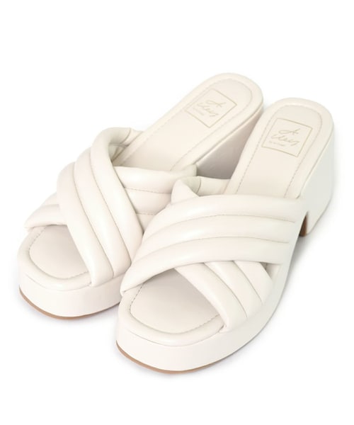 W Closet ダブルクローゼット の 先行予約 Alley ぷっくりクロスミュール 7月下旬入荷 シューズ Wear