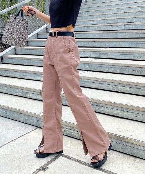 PAGEBOY(ページボーイ)の「【WEB先行予約】フロントスリットチノデニム(パンツ・レディース・チャコール/ベージュ/セピア・24inch(XSサイズ), 25inch(Sサイズ), 26inch(Mサイズ), 27inch(Lサイズ))」の13枚目の写真