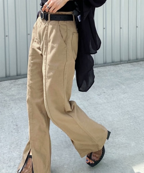 PAGEBOY(ページボーイ)の「【WEB先行予約】フロントスリットチノデニム(パンツ・レディース・チャコール/ベージュ/セピア・24inch(XSサイズ), 25inch(Sサイズ), 26inch(Mサイズ), 27inch(Lサイズ))」の9枚目の写真