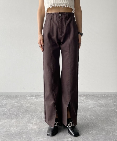 PAGEBOY(ページボーイ)の「【WEB先行予約】フロントスリットチノデニム(パンツ・レディース・チャコール/ベージュ/セピア・24inch(XSサイズ), 25inch(Sサイズ), 26inch(Mサイズ), 27inch(Lサイズ))」の16枚目の写真