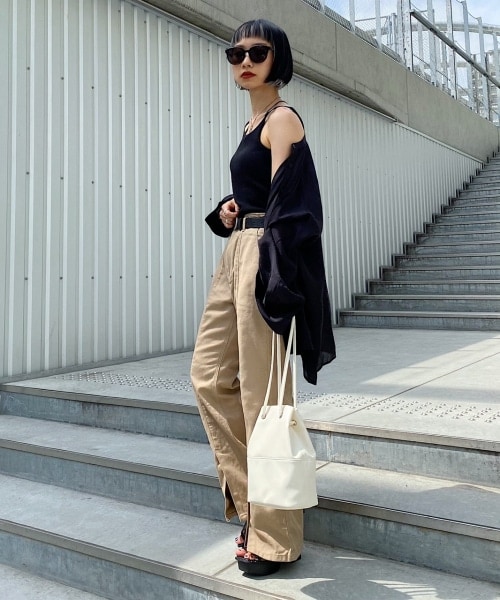 PAGEBOY(ページボーイ)の「【WEB先行予約】フロントスリットチノデニム(パンツ・レディース・チャコール/ベージュ/セピア・24inch(XSサイズ), 25inch(Sサイズ), 26inch(Mサイズ), 27inch(Lサイズ))」の12枚目の写真