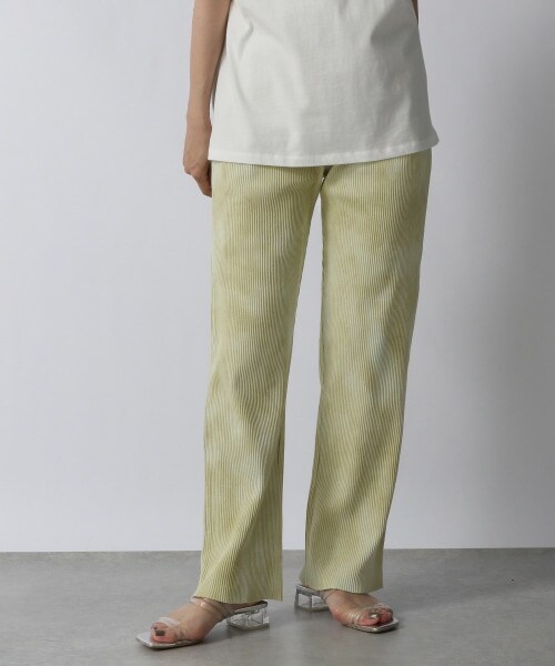 LOWRYS FARM（ローリーズファーム）の「ｓｅｌｆｃｕｔタイダイリブパンツ（パンツ・イエロー/グリーン/ブルー・F）」の2枚目の写真