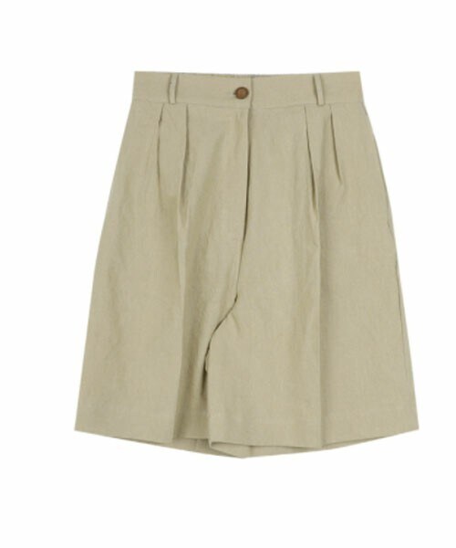 DHOLIC STYLE（ディーホリックスタイル）の「[URBANROSY] リネン混ウエストタックショートパンツ（その他パンツ・レディース・ブラック/ホワイト/ベージュ・ONESIZE）」の3枚目の写真
