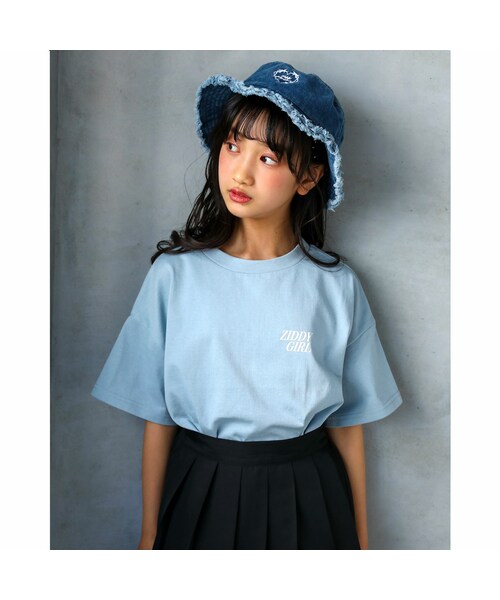 ZIDDY(ジディ)の「ロゴ ルーズ トレンドシルエット Tシャツ(Tシャツ/カットソー・キッズ・ブルー/グレー/ホワイト・130/140/150/160)」の1枚目の写真