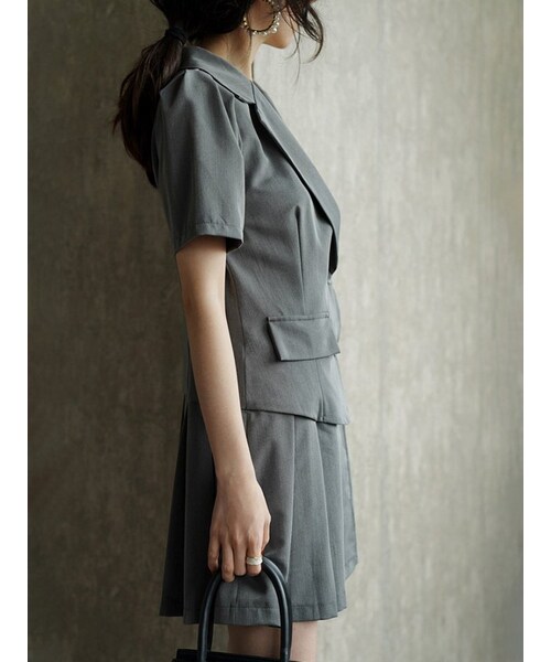 Cozyyoung（コージーヤング）の「2021年夏の新作半袖黒いスカート（ワンピース・レディース・ブラック/グレー・S）」の5枚目の写真