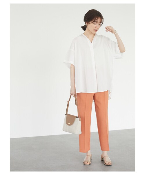 Green　Parks（グリーンパークス）の「接触冷感 センタープレスストレートパンツ（パンツ・ライトベージュ/オレンジ/ブラウン/グリーン/ネイビー・F）」の2枚目の写真