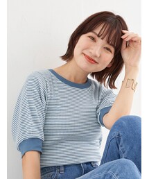 earth music&ecology | マルチボーダーカットプルオーバー(トップス)