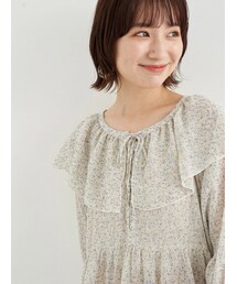 earth music&ecology | 前後2wayフリルカラーレースアップチュニック(ワンピース/ドレス)