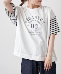 PUAL CE CIN | 【サステナブル】変わりボーダーTシャツ(Tシャツ/カットソー)