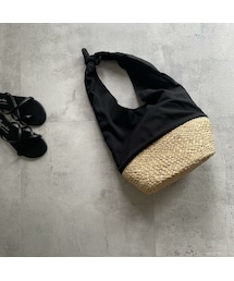 copine | リネンコットン切替かごバッグ(かごバッグ)