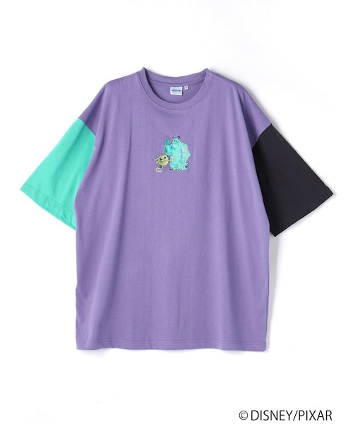 179/WG（イチナナキュウダブルジー）の「キャラクター刺しゅうTシャツ（Tシャツ/カットソー・レディース・ブラック/パープル・F）」の2枚目の写真