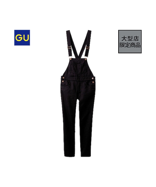 GU(ジーユー)の「(GU)テーパードサロペット(WOMEN ⁄ パンツ・その他・レディース・BLACK/NAVY・L/M/S)」の1枚目の写真