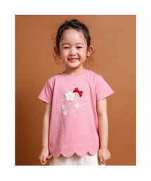 SLAP SLIP | イチゴ 刺繍 花 フラワー レース 裾 スカラップ 半袖 Tシャツ (80~130cm)(Tシャツ/カットソー)