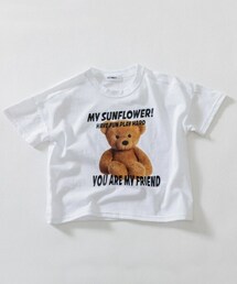 DHOLIC kids | [ELLY MOLLY] 英字ベアー半袖Tシャツ(kids)(Tシャツ/カットソー)