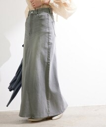 ROPE'（ロペ）の「【21AW】【一部WEB限定】【セットアップ対応】デニムセミフレアマキシスカート（スカート・レディース）」