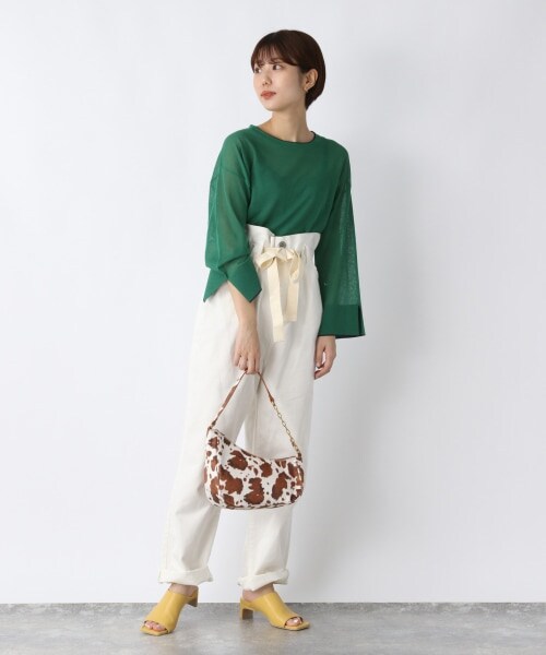 JEANASIS（ジーナシス）の「ムーンバケットバッグ（バッグ・オフホワイト()/ブラック()/カウガラ()）」の7枚目の写真