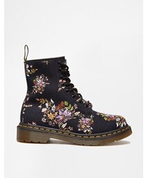 Dr. Martens | Dr Martens Core Floral Print Castel 8-Eye Boots - Black(ブーツ)