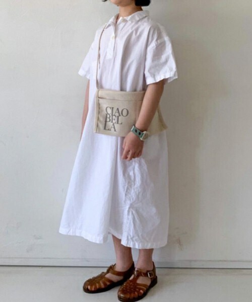 DHOLIC kids（ディーホリックキッズ）の「[The lalala] 2TYPEハーフボタンシャツワンピース（シャツワンピース・キッズ・ブラック/ホワイト/その他・S/M/L/XL/XXL）」の2枚目の写真