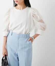 ADAM ET ROPE' | フォルムスリーブシアーカットトップス(トップス)