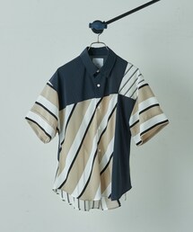 Lui's | モザイクパターンストライプs/sシャツ(シャツ/ブラウス)