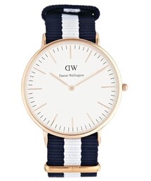 Daniel Wellington | Daniel Wellington Glasgow Rose Gold Canvas Strap Watch - Navy/white(アナログ腕時計)