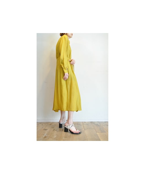 hippiness（ヒッピネス）の「サクラコワークドレス（シャツワンピース・レディース・ブルー/イエロー/ベージュ/ブラック/ブラウン/グリーン・one）」の6枚目の写真