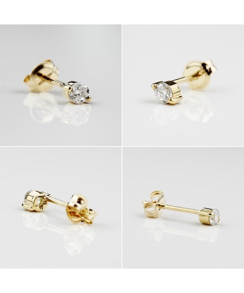 pinacoteca（ピナコテーカ）の「ピナコテーカ 622 2点留 一粒ダイヤモンド スター スタッド ピアス 0.05ct（ピアス（片耳用）・レディース・ゴールド・free）」の2枚目の写真