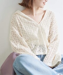 Spick & Span | レトロフラワーラッセルレースフードブラウス◆(トップス)