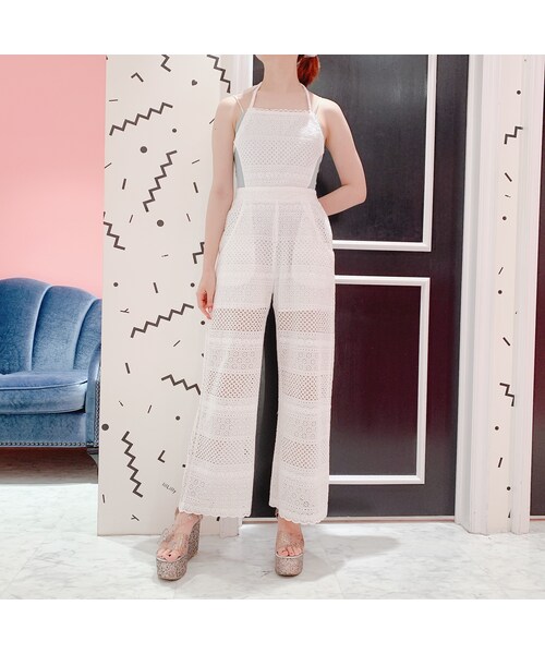 lilLilly(リルリリー)の「2WAYコットンレースオールインワン(ワンピース/ドレス・レディース・WHITE/BLACK)」の5枚目の写真
