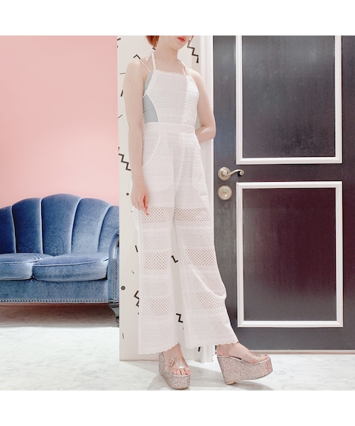 lilLilly（リルリリー）の「2wayコットンレースオールインワン