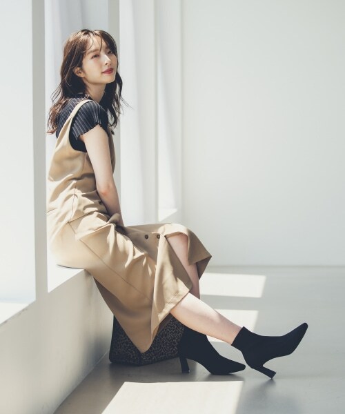 Andemiu（アンデミュウ）の「フロントボタンジャンスカ（スカート・ブラック/ブラウン/ベージュ）」の5枚目の写真