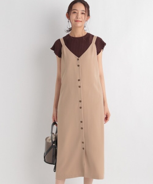 Andemiu（アンデミュウ）の「フロントボタンジャンスカ（スカート・ブラック/ブラウン/ベージュ）」の6枚目の写真