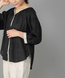 studio CLIP（スタディオクリップ）の「《Natural by studio CLIP》リネンパイピングブラウス（トップス）」