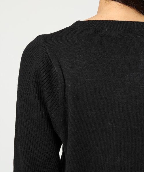 LEPSIM（レプシィム）の「【保温機能アイテム】１２Ｇソデリブクループルオーバー（トップス・レディース・ブラック/エンジ/ベージュ・Ｍ/Ｌ）」の13枚目の写真