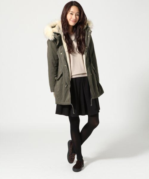 LEPSIM（レプシィム）の「【保温機能アイテム】１２Ｇソデリブクループルオーバー（トップス・レディース・ブラック/エンジ/ベージュ・Ｍ/Ｌ）」の14枚目の写真