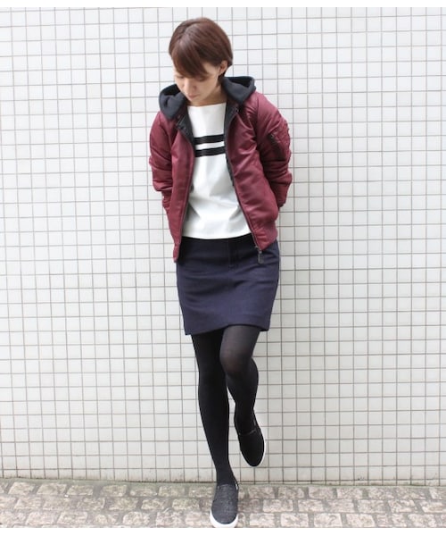 ADAM ET ROPE'（アダムエロペ）の「【入荷メール受付】ALPHA ×Adam et Rope'　MA-1（ブルゾン・レディース・ブラック/パープル系・XS/M）」の11枚目の写真