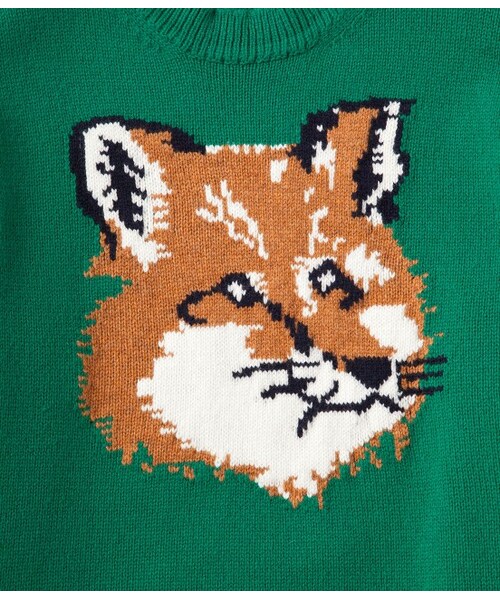 Maison Kitsune（メゾンキツネ）の「FOX HEAD PULLOVER（ニット・メンズ・グレー/グリーン・XS/S/M）」の10枚目の写真