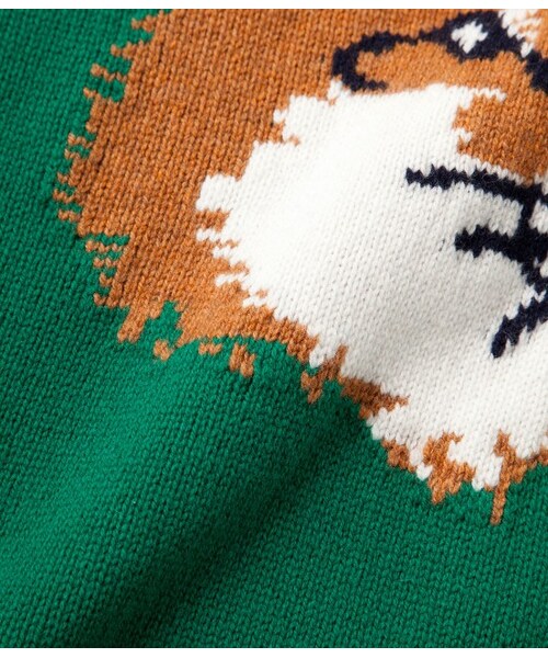 Maison Kitsune（メゾンキツネ）の「FOX HEAD PULLOVER（ニット・メンズ・グレー/グリーン・XS/S/M）」の9枚目の写真
