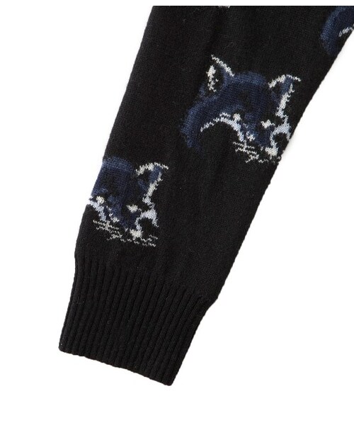 Maison Kitsune（メゾンキツネ）の「【先行受注】FOX ALL OVER PULLOVER（ニット・レディース・ブラック/レッド・S）」の7枚目の写真