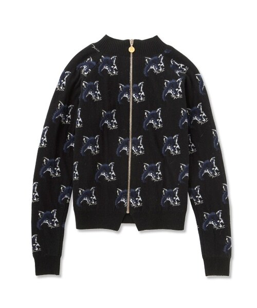 Maison Kitsune（メゾンキツネ）の「【先行受注】FOX ALL OVER PULLOVER（ニット・レディース・ブラック/レッド・S）」の4枚目の写真