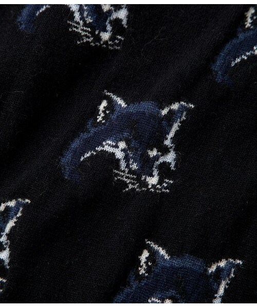 Maison Kitsune（メゾンキツネ）の「【先行受注】FOX ALL OVER PULLOVER（ニット・レディース・ブラック/レッド・S）」の9枚目の写真