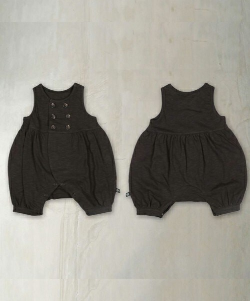 PUPPAPUPO(プッパプーポ)の「フォーマル ロンパース スーツ 70/80 ベビー服 子供服(サロペット/オーバーオール・キッズ・ベージュ/オレンジ/ブラック・70 80)」の2枚目の写真